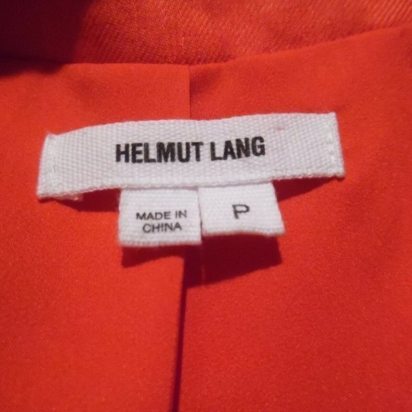Helmut Lang Lambskin Leather Coated Linen bomber Jacket Blazer Orange‎ Casual P - Picture 8 of 8